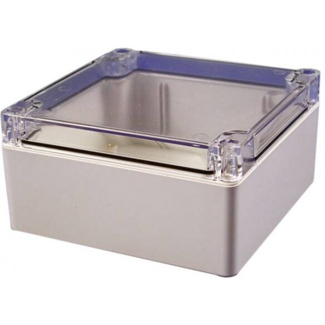 1554N2GYCL, Enclosures, Boxes, & Cases General Enclosure - Grey/Clear Lid - 4.7 x 4.7 x 2.4in - Polycarbonate - N4X