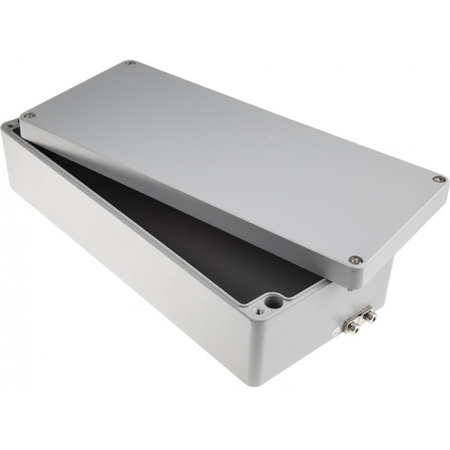 Aluminium Enclosure, IP65, IP66, IP67, IP68, Grey Lid, 90 x 360 x 160mm