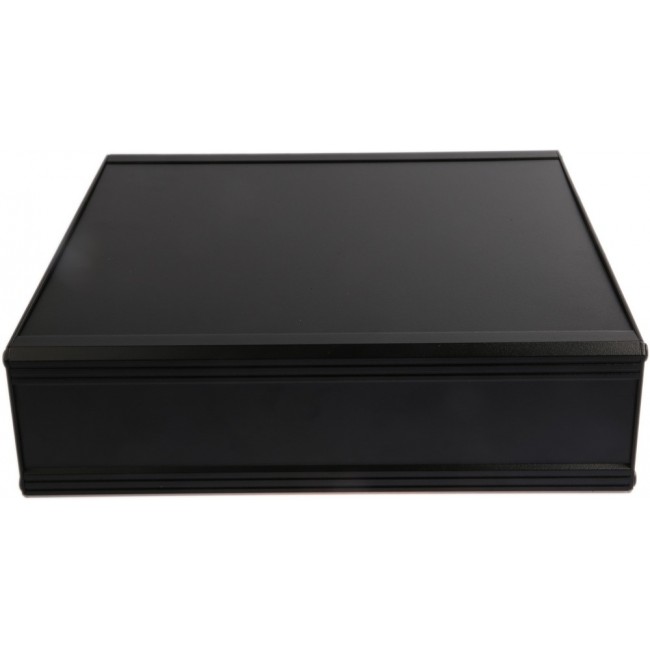 Black Extruded Aluminium Heat Sink Case, IP40, Black Lid, 300 x 300 x 86mm