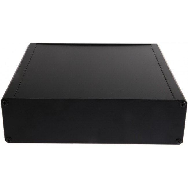 Black Extruded Aluminium Heat Sink Case, IP40, Black Lid, 300 x 300 x 86mm