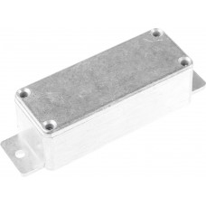 Silver Die Cast Aluminium Enclosure, IP65, Flanged, Silver Lid, 113.9 x 35.1 x 30mm