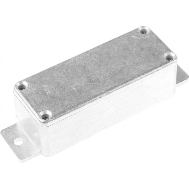 Silver Die Cast Aluminium Enclosure, IP65, Flanged, Silver Lid, 113.9 x 35.1 x 30mm