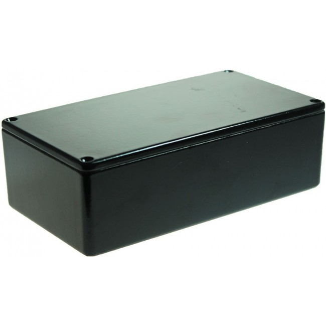 RTM5005/15-BLK, 5000 Series Black Die Cast Aluminium Enclosure, IP54, Black Lid, 152 x 82 x 50mm