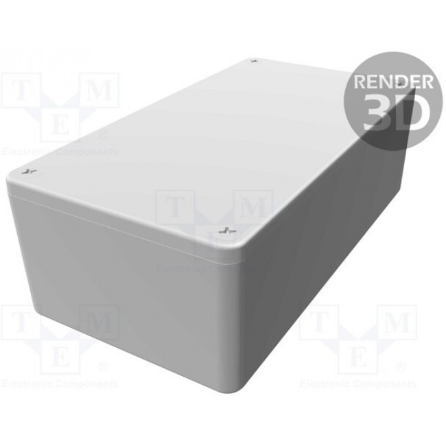 1590WN1, Box Aluminum Unpainted Cover Included 4.724" L x 2.579" W (120.00mm x 65.51mm) X 1.555" (39.50mm)