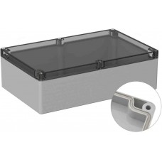 Grey Polycarbonate General Purpose Enclosure, IP66, IK07, Clear Lid, 230 x 300 x 85mm