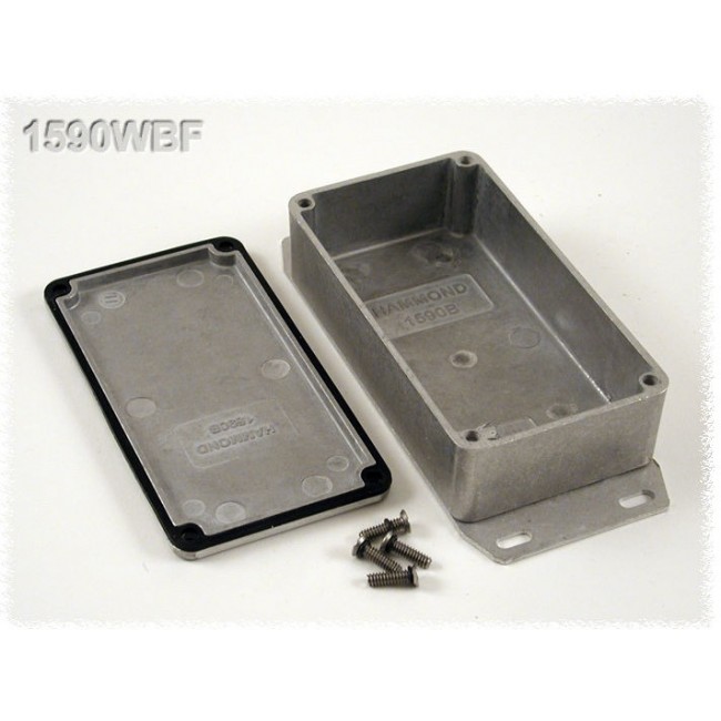 1590WBF, Watertight Die Cast Enclosure Flanged Base 1590 140.21x60.5x32.5mm Die-Cast Aluminium Natural IP65