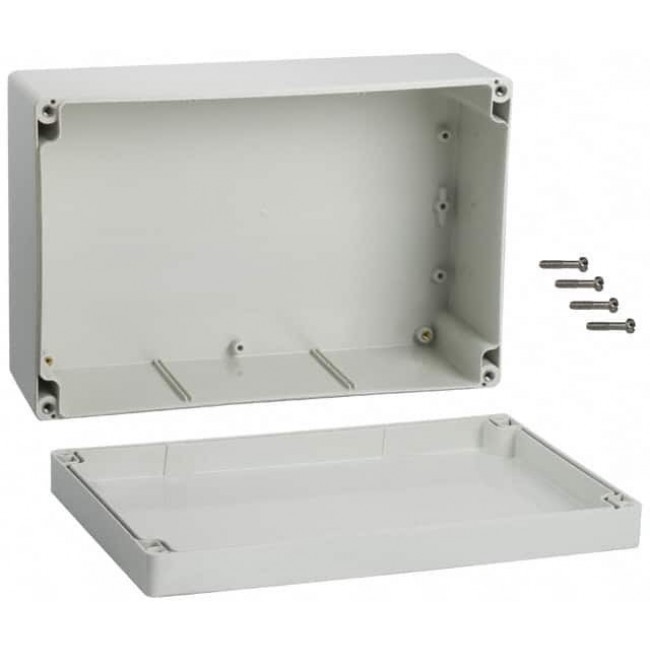 1554VGY, 1554 Series Grey ABS Enclosure, IP66, Grey Lid, 240 x 160 x 90.5mm