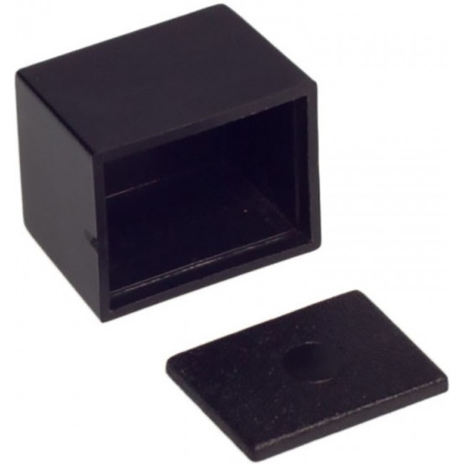 Black ABS Enclosure, IP52, Black Lid, 20 x 16.3 x 14.6mm