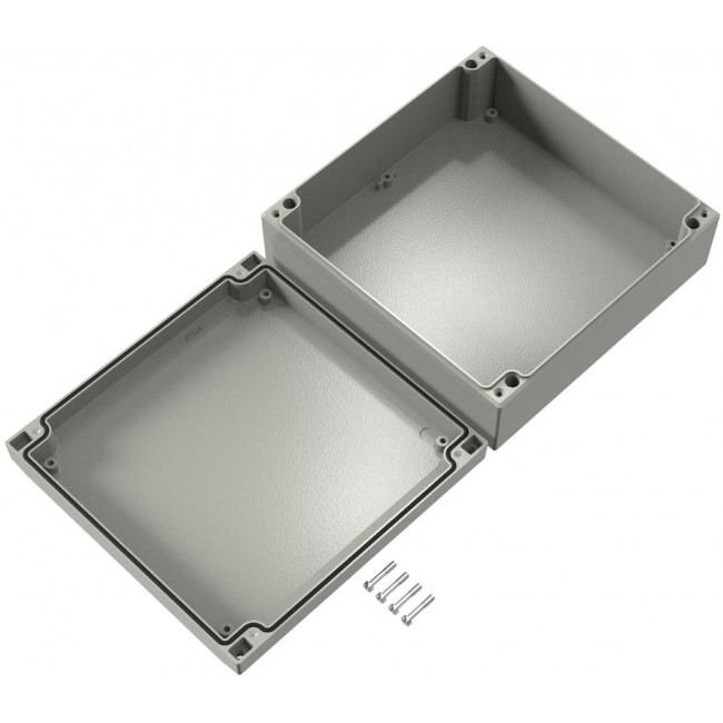 042020070, Aluform Series Grey Die Cast Aluminium Enclosure, IP66, IK09, Grey Lid, 200 x 200 x 72mm