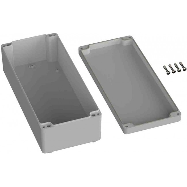 Grey ABS General Purpose Enclosure, IP65, IK07, Grey Lid, 150 x 340 x 100mm