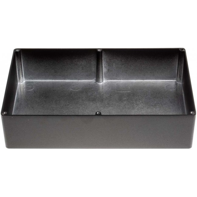 Black Die Cast Aluminium Enclosure, Black Lid, 222.1 x 145.9 x 55.9mm