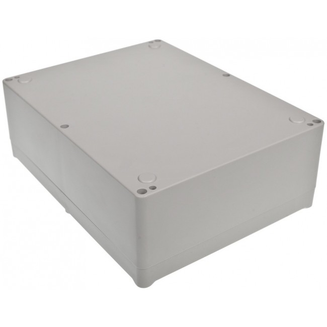 Grey ABS Enclosure, IP67, IK09, Grey Lid, 225 x 174.8 x 81.25mm