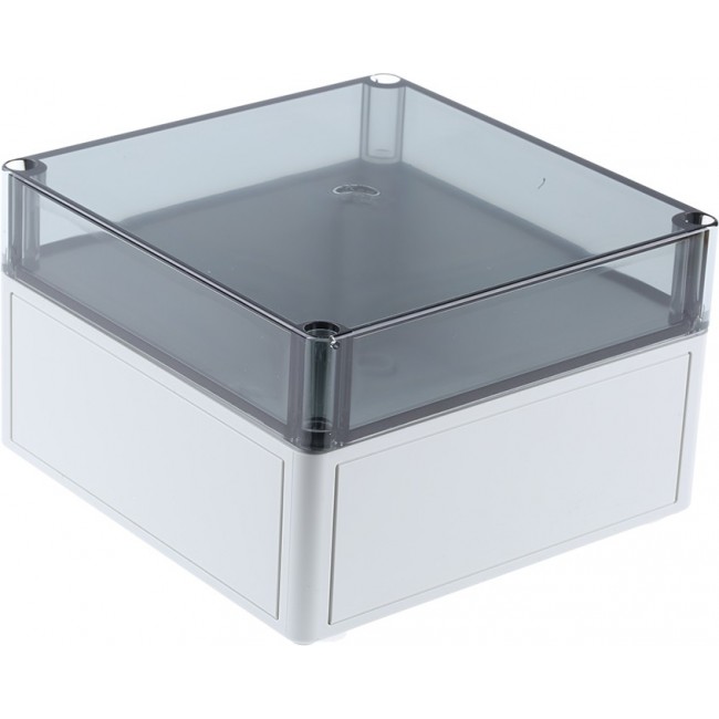 11150701, TK PS Series Grey Polystyrene Enclosure, IP66, Transparent Lid, 182 x 180 x 111mm