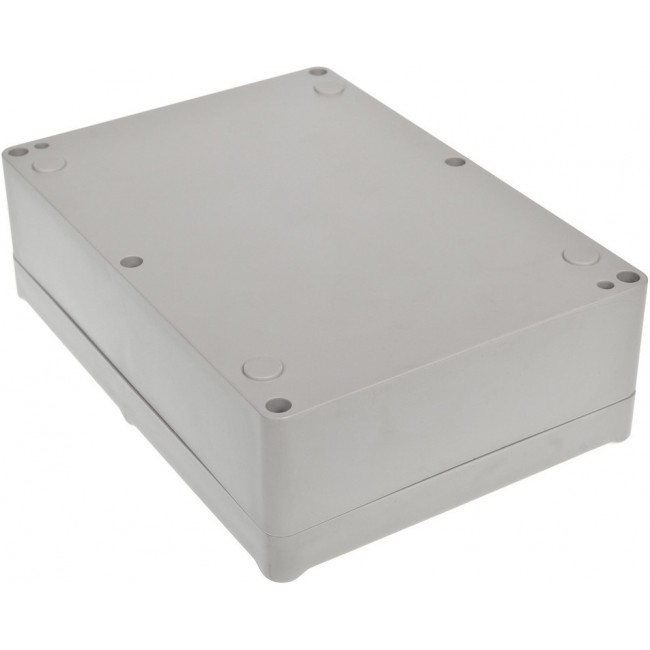 Grey ABS Enclosure, IP67, IK09, Grey Lid, 176.8 x 125.95 x 56.65mm