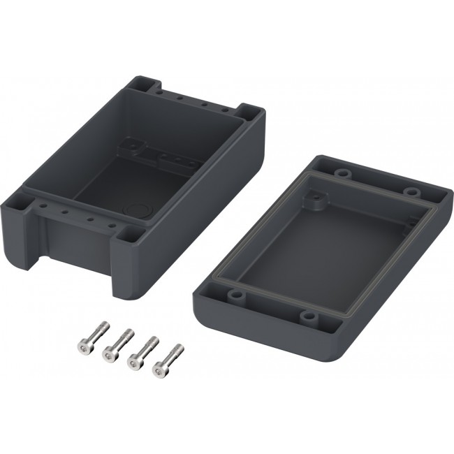 00163124, Bocube Alu Series Graphite Grey Aluminium General Purpose Enclosure, IP66, IP68, IP69, IK09, Graphite Grey Lid