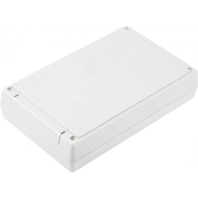 White ABS Handheld Enclosure, Integral Battery Compartment, 146.1 x 91.4 x 32.7mm