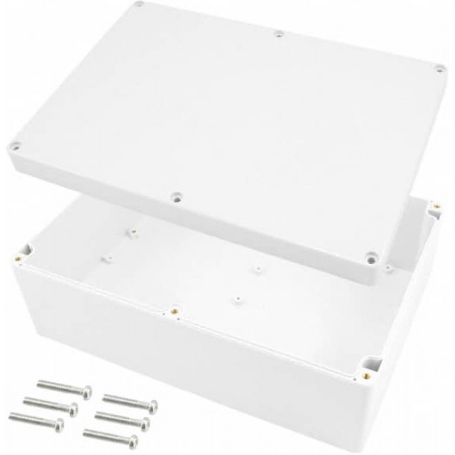 PN-1335, Light Gray Polycarbonate Wall Mount NEMA 4X Enclosure - External 10.43 x 7.28 x 3.74 Inches - Internal 10.17 x 7. ...