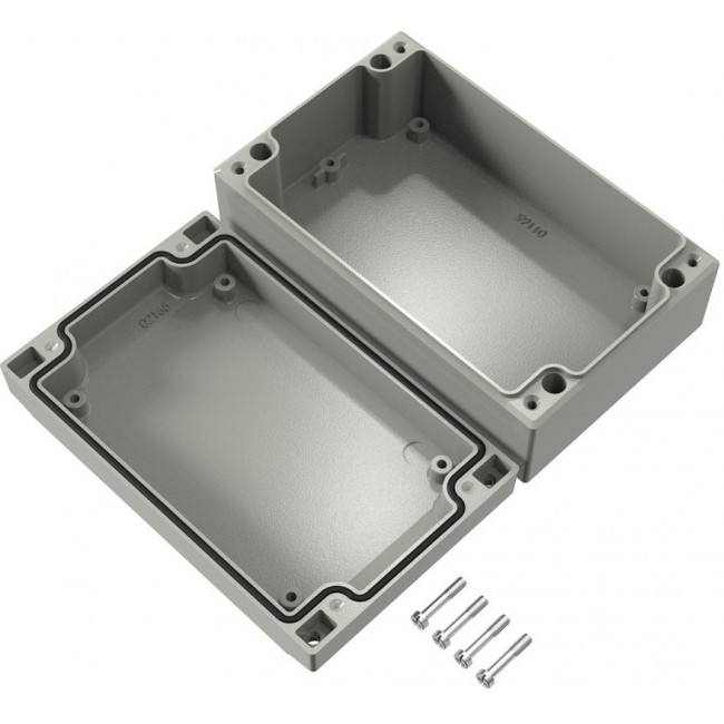 Aluminum enclosure, (L x W x H) 160 x 100 x 61 mm, gray (RAL 7038), IP66, 041016060