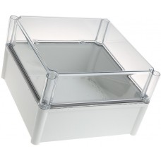 PC 2828 18 T ENCLOSURE, SOLID PC Series Grey Polycarbonate Enclosure, IP66, IP67, Transparent Lid, 278 x 278 x 180mm