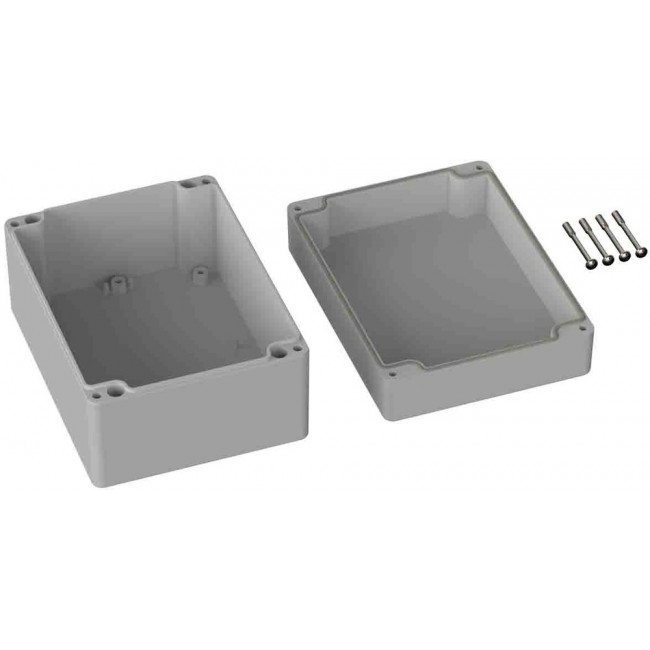 Grey ABS General Purpose Enclosure, IP66, IK07, Grey Lid, 120 x 160 x 90mm