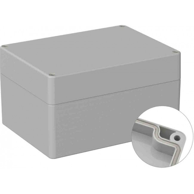 Grey ABS General Purpose Enclosure, IP66, IK07, Grey Lid, 120 x 160 x 90mm