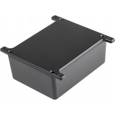 Black Die Cast Aluminium Enclosure, Flanged, Black Lid, 110 x 82.5 x 44.5mm