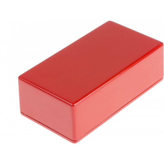 Red Die Cast Aluminium Enclosure, IP54, Red Lid, 120 x 65.5 x 39.75mm