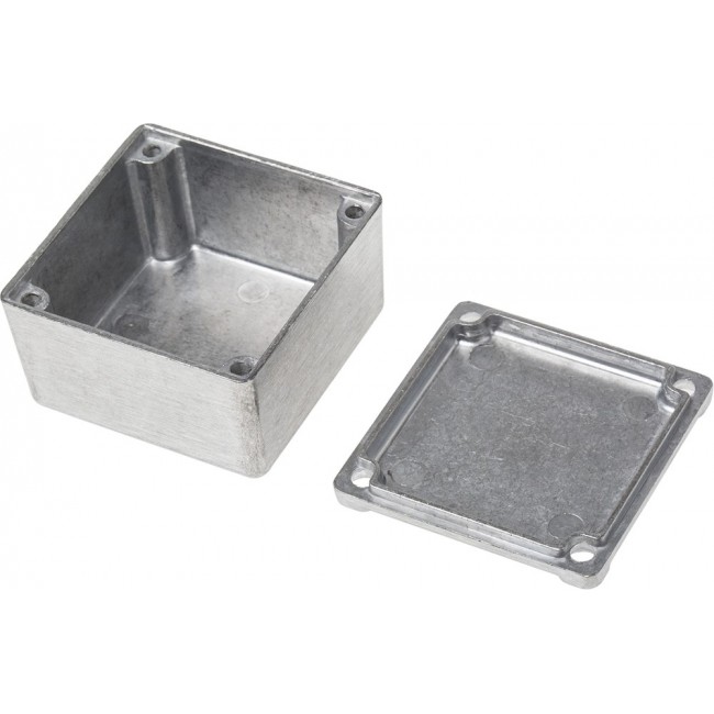 Grey Die Cast Aluminium Enclosure, Grey Lid, 50.8 x 50.8 x 31.8mm