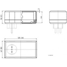 ABS/PC enclosure, (L x W x H) 125 x 67 x 50 mm, white, IP40, 44000409