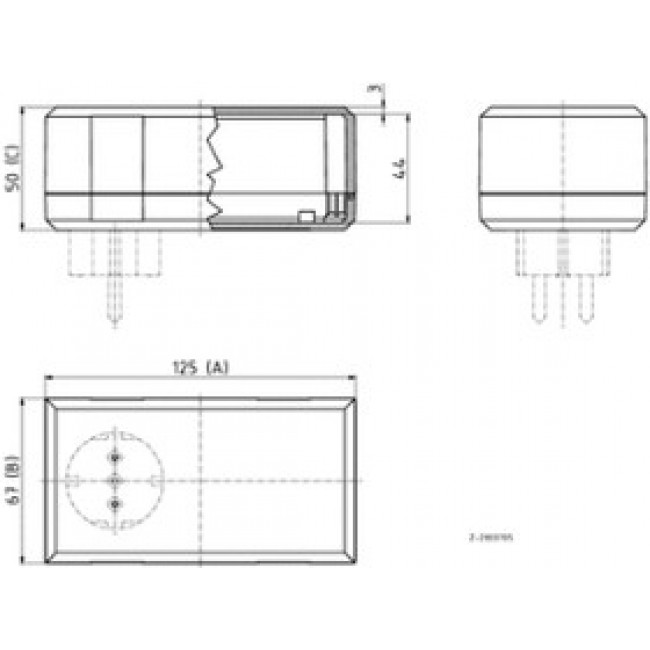 ABS/PC enclosure, (L x W x H) 125 x 67 x 50 mm, white, IP40, 44000409