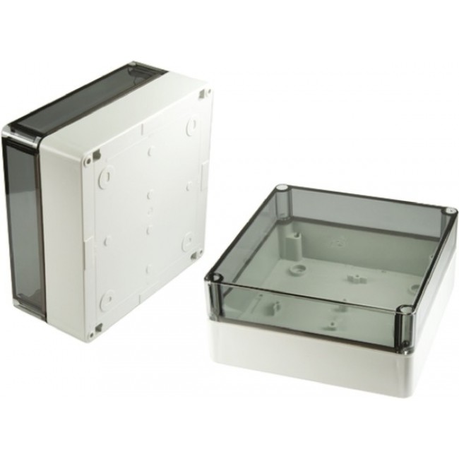 11151301, TK PS Series Grey Polystyrene Enclosure, IP66, Transparent Lid, 182 x 180 x 84mm