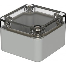 02205400, Euromas Series Light Grey Polycarbonate Enclosure, IP66, IK07, Transparent Lid, 52 x 50 x 35mm