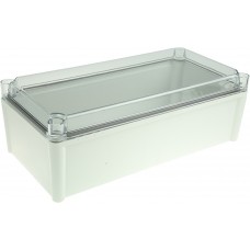 PC 3819 13 T ENCLOSURE, SOLID PC Series Grey Polycarbonate Enclosure, IP66, IP67, Transparent Lid, 378 x 188 x 130mm