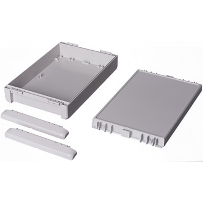 96016325 B 261706 PC-V0-7035, Bocube Series Light Grey Polycarbonate V0 Enclosure, IP66, IP68, IK07, Light Grey Lid, 271 x 170 x 60mm