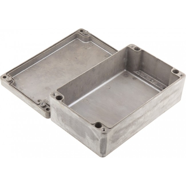 Silver Die Cast Aluminium Enclosure, IP66, Silver Lid, 260 x 160 x 90mm