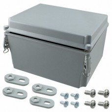 A864CHQRFG, Continuous Hinge QR Cover Enclosure 4X, 8x6x4, Light Gray, Fiberglass