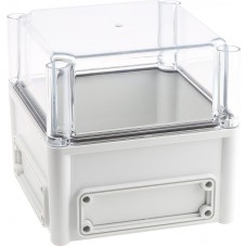 EKHA 180 T ENCLOSURE, EK Series Grey Polycarbonate Enclosure, IP66, IP67, Flanged, Transparent Lid, 190 x 190 x 180mm