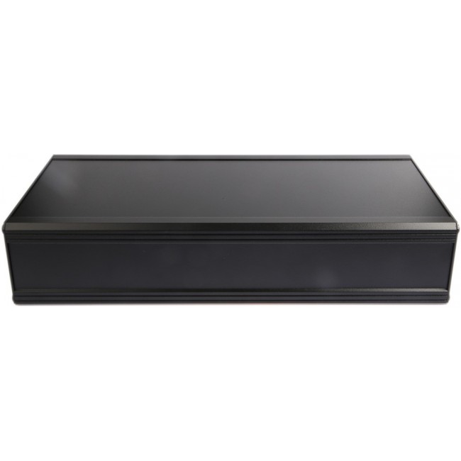 Black Extruded Aluminium Heat Sink Case, IP40, Black Lid, 400 x 200 x 86mm