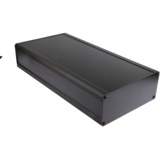 Black Extruded Aluminium Heat Sink Case, IP40, Black Lid, 400 x 200 x 86mm