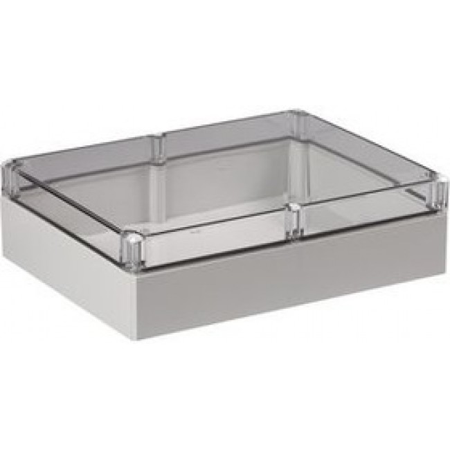 DPCP233009T, Plastic Enclosure Cubo D 230x86x300mm Grey / Transparent Polycarbonate IP66 / IP67