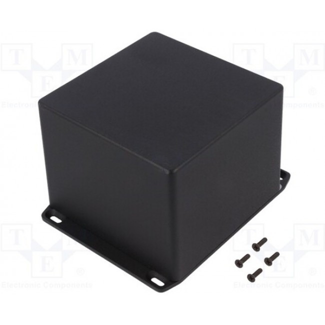 1590VFLBK, Box Aluminum Black Cover Included 4.724" L x 4.724" W (120.00mm x 119.99mm) X 3.701" (94.01mm)