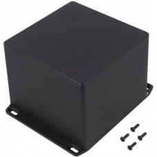 1590VFLBK, Box Aluminum Black Cover Included 4.724" L x 4.724" W (120.00mm x 119.99mm) X 3.701" (94.01mm)