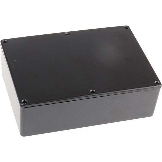 Black Die Cast Aluminium Enclosure, IP66, Black Lid, 171.9 x 120.9 x 55mm