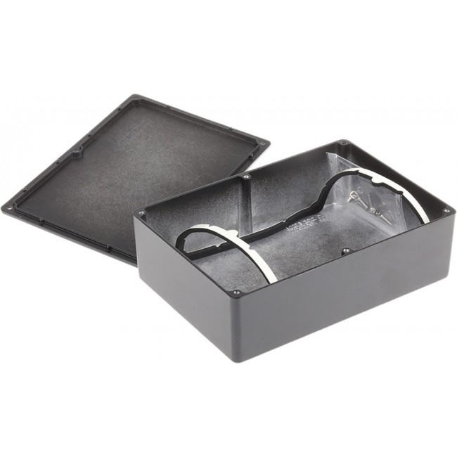 Black Die Cast Aluminium Enclosure, IP66, Black Lid, 171.9 x 120.9 x 55mm