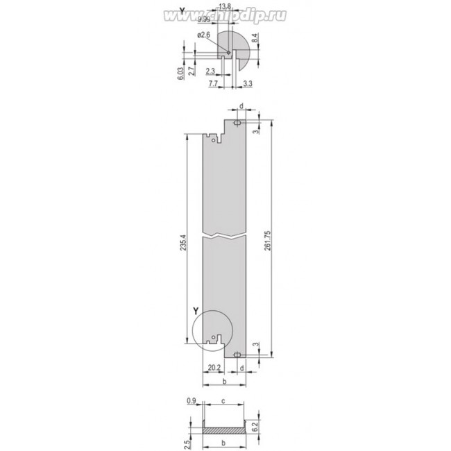 30848-319 Передняя панель, 6 U