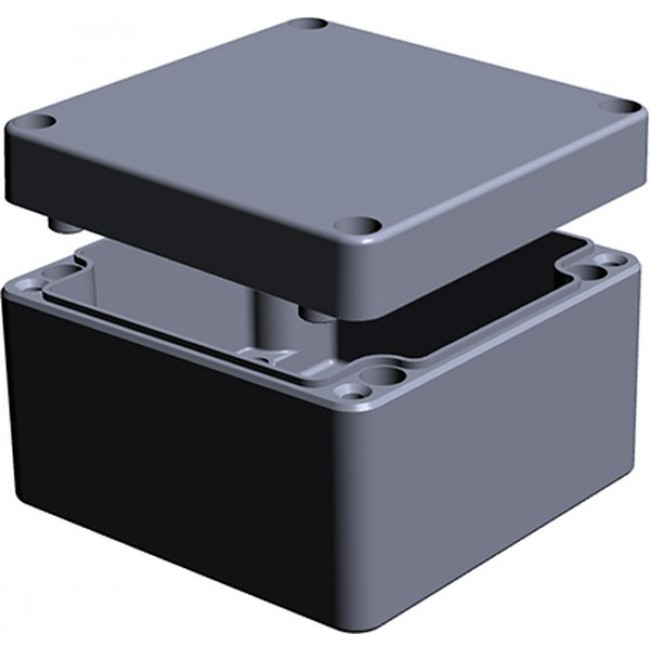 Aluminium Enclosure, IP66, Grey Lid, 81 x 122 x 120mm