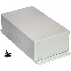 1591EF2GY, Enclosures, Boxes, & Cases ABS w/Bottom Flange 7.5x2.2x4.3" Grey