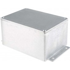 Silver Die Cast Aluminium Enclosure, IP65, Flanged, Silver Lid, 140 x 102 x 77mm