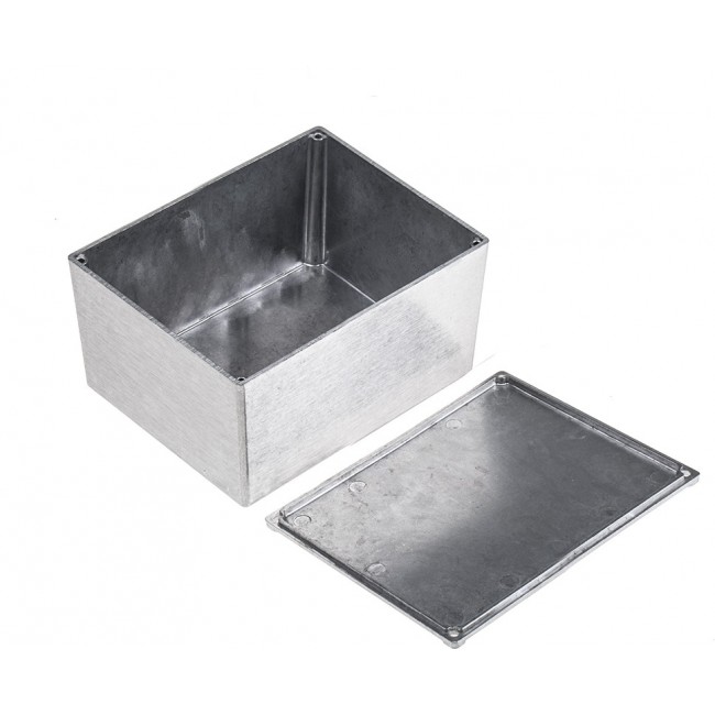 Silver Aluminium Alloy Enclosure, IP65, Silver Lid, 115 x 89.9 x 54.9mm