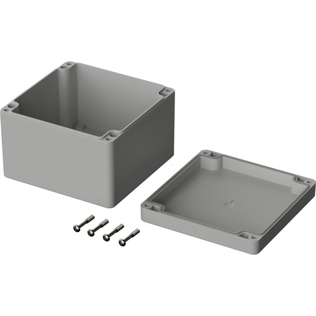 02227094, Euromas Series Light Grey Polycarbonate V0 Enclosure, IP66, IK07, Light Grey Lid, 122 x 120 x 85mm